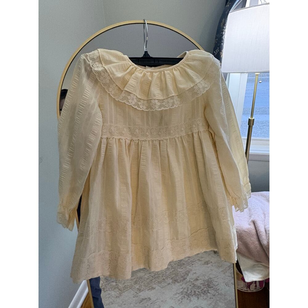 Vintage Nannette Size 6 Girl DressIvory Lace Flower Girl 1970s1980s